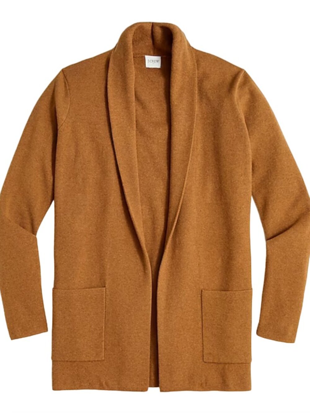 J. Crew Camel Chelsea Cotton Coatigan Cardigan Open Front Classic Staple M